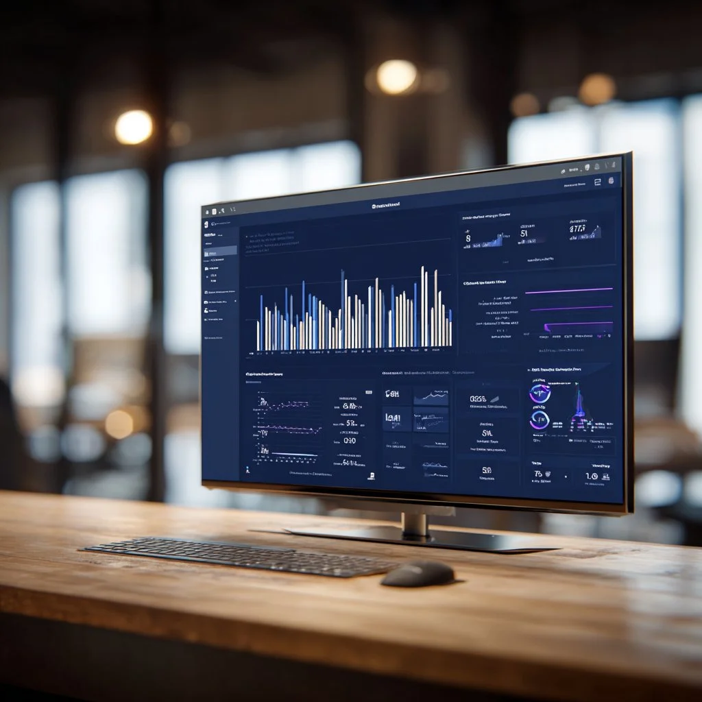 Joblogic reporting dashboard built in Power BI for Linaker engineering operations