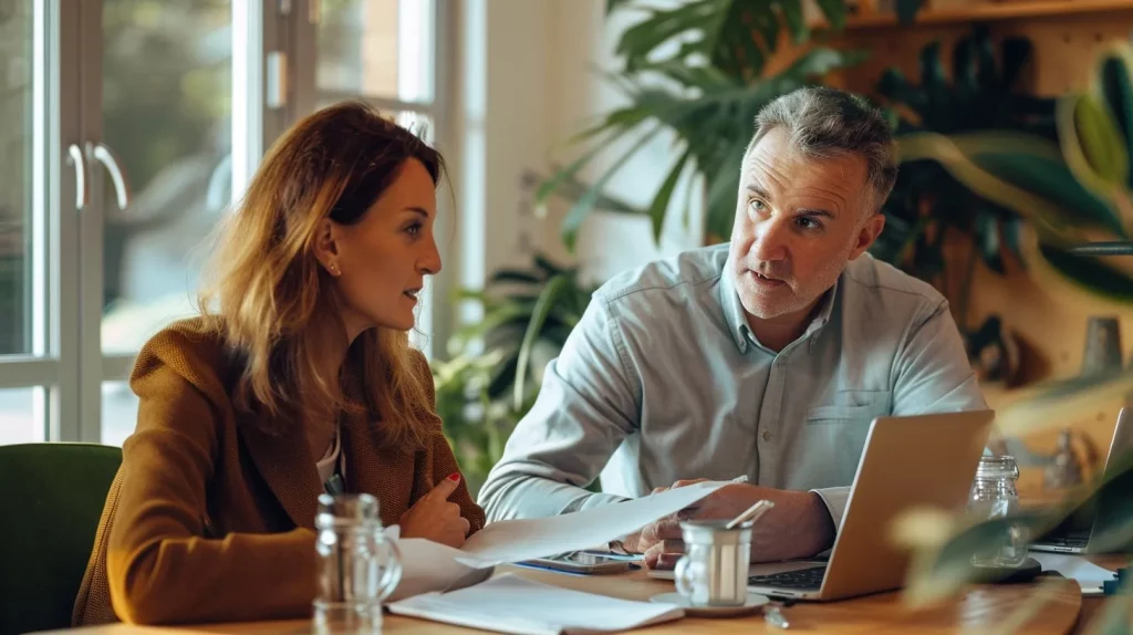 Senior data consultant working alongside a leadership team