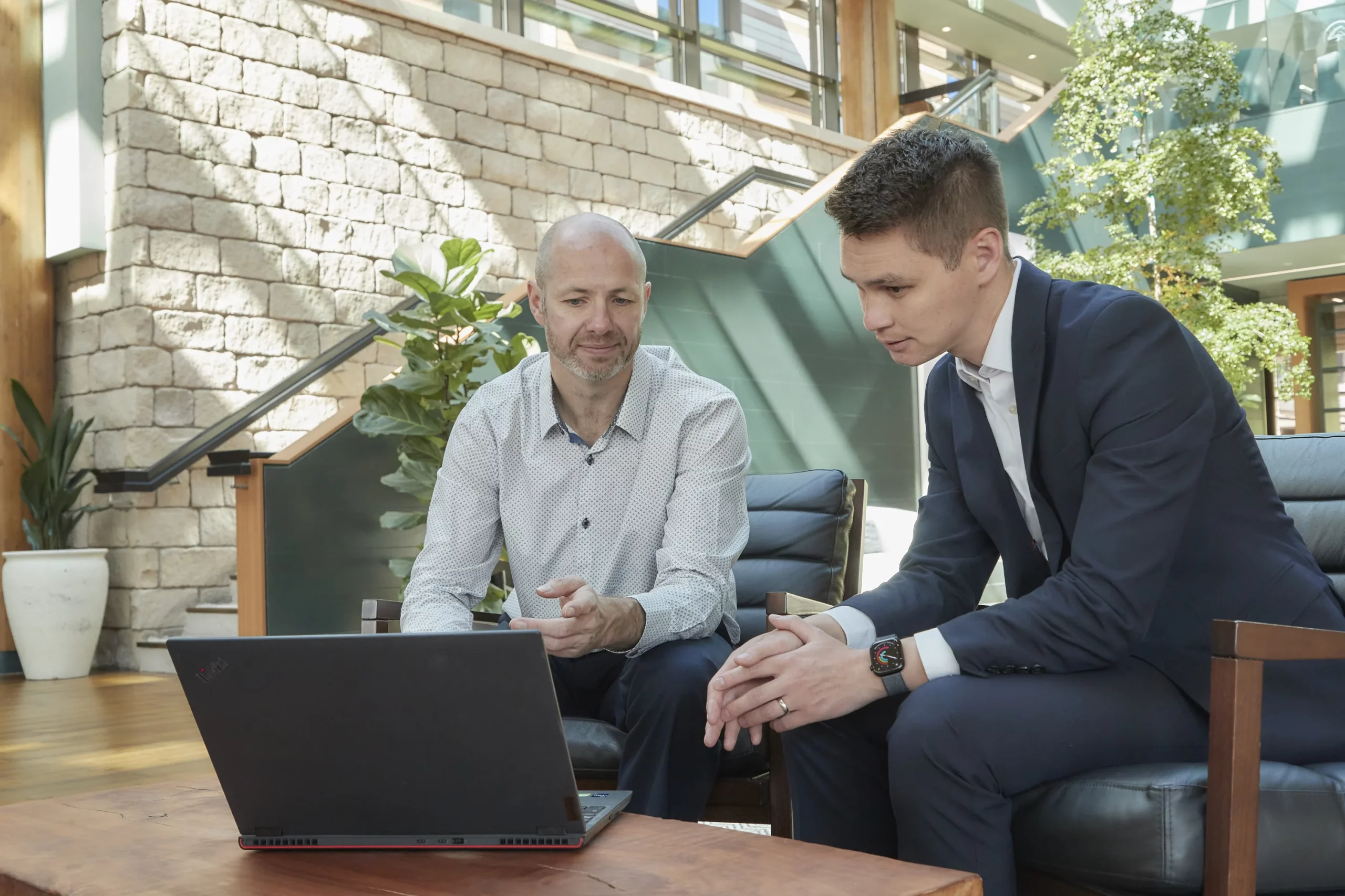 David Laws, data consultant, reviewing a data strategy with a client in a Nottingham business meeting